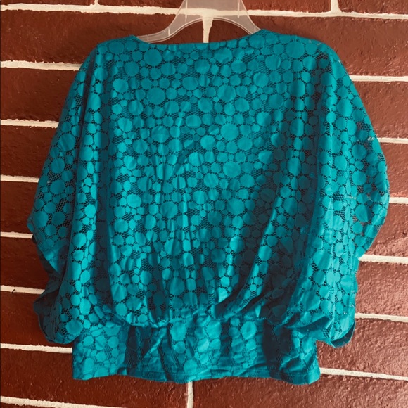 Aqua blue blouse - Picture 3 of 3